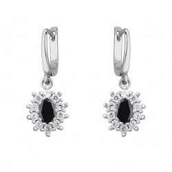 Cercei argint cu tortita si piatra neagra DiAmanti Z1099DER_B-DIA (Argint 925‰ 4,5 g.)